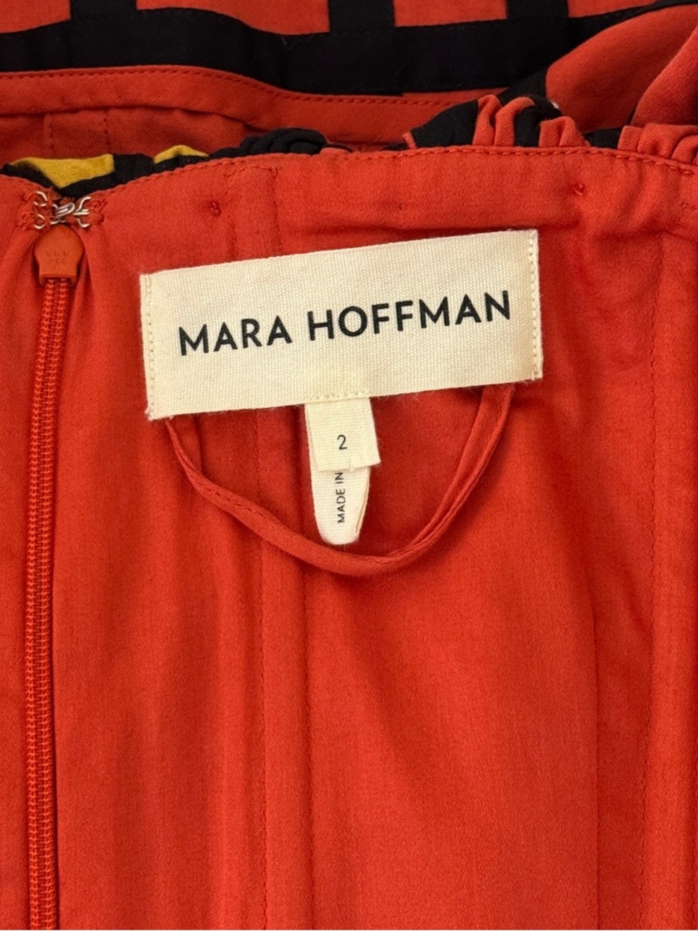 NWOT Mara Hoffman Midi Plaid Puff-Sleeve Arabella Off-The-Shoulder Dress - Picture 8 of 9